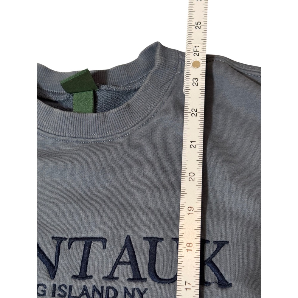 OVERSIZED Wild Fable Montauk Long Island NY Graphic Sweatshirt Gray Blue XXS - Picture 5 of 9